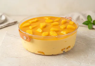 Mango trifle jar